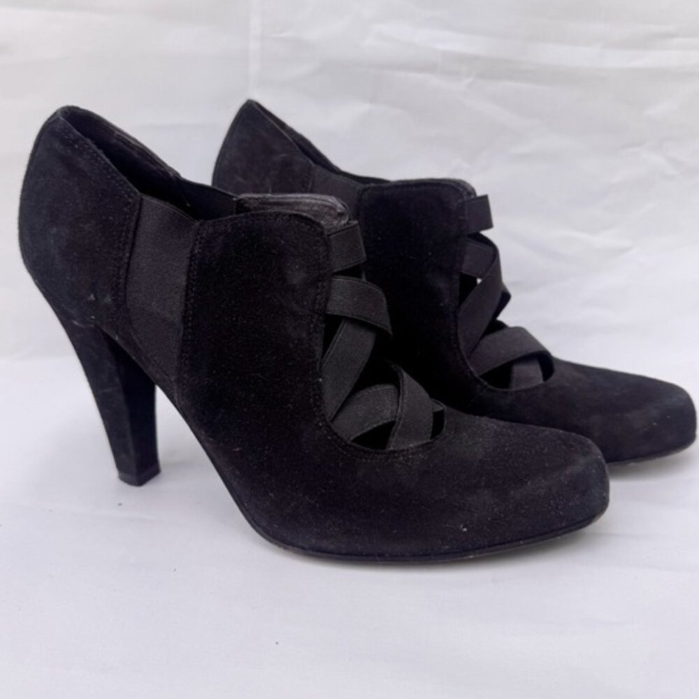 Donald J Pliner DARA Ankle Boots Womens US 10W Black Suede Leather Italy